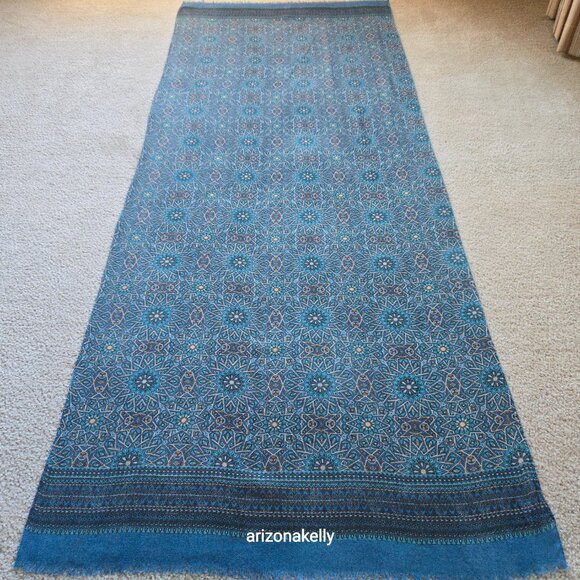 NWOT Woven Wool Scarf Blue Spain Colores de Otono - Picture 11 of 13